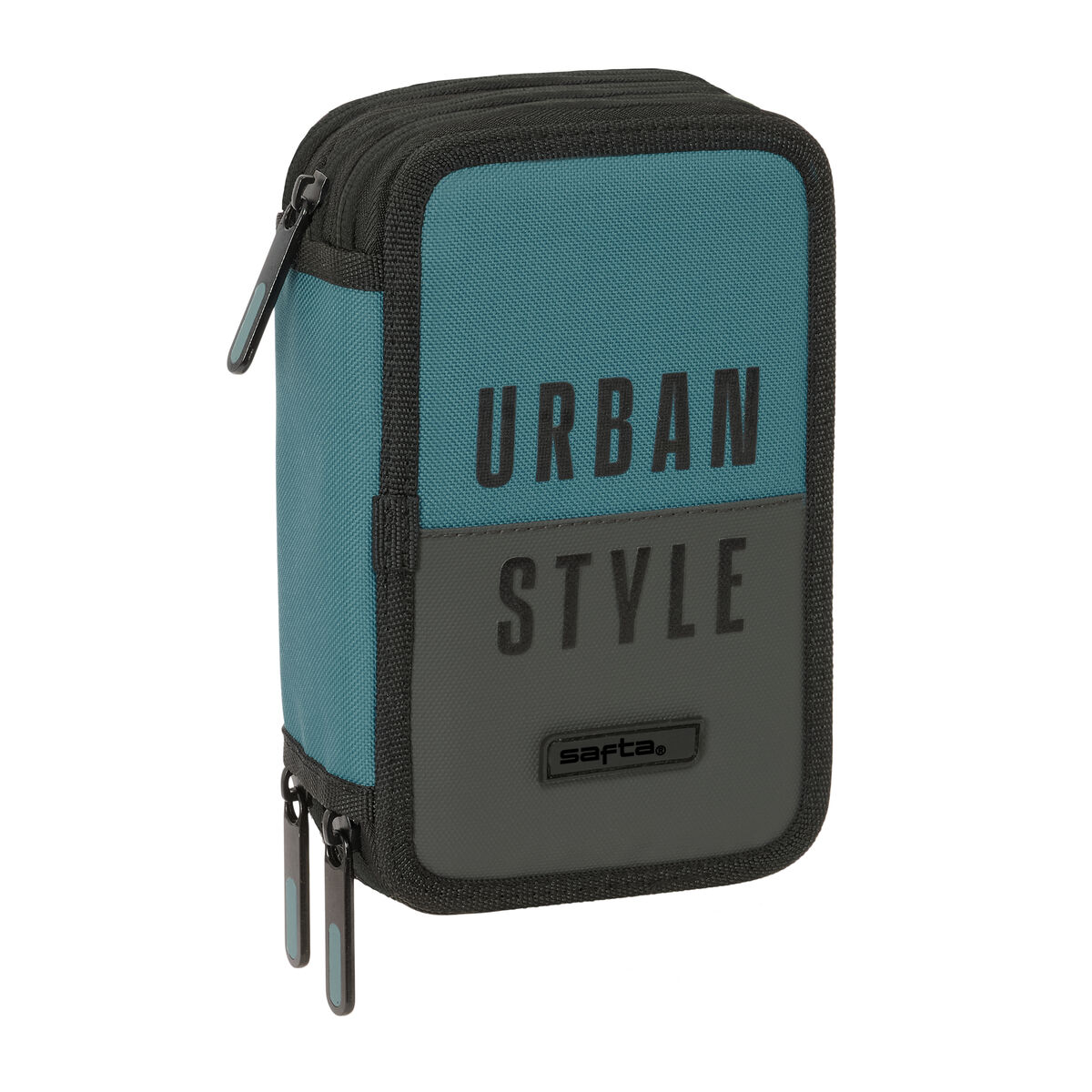 Triple Pencil Case Safta Urban style Blue Grey 12,5 x 19,5 x 5,5 cm 37 Pieces